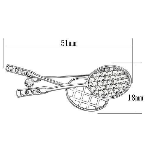 LO2827 - Imitation Rhodium White Metal Brooches with Top Grade Crystal in Clear-1