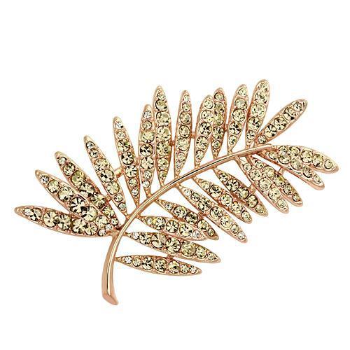 LO2830 - Flash Rose Gold White Metal Brooches with Top Grade Crystal in Light Peach-0