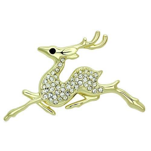 LO2859 - Flash Gold White Metal Brooches with Top Grade Crystal in Multi Color-0