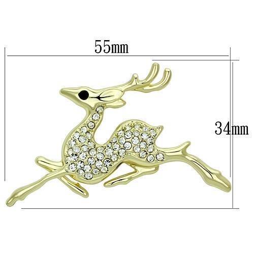 LO2859 - Flash Gold White Metal Brooches with Top Grade Crystal in Multi Color-1