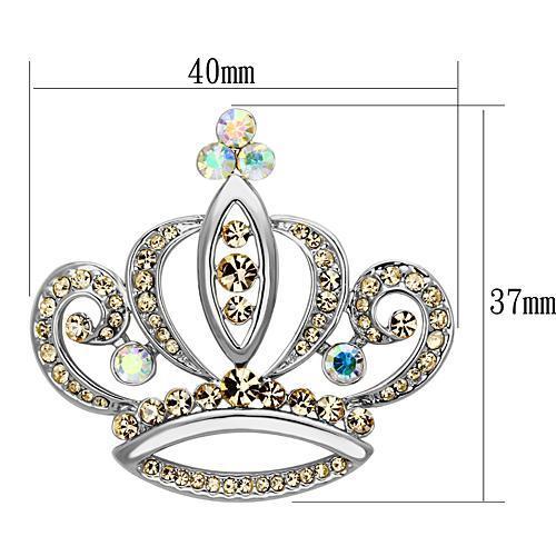 LO2870 - Imitation Rhodium White Metal Brooches with Top Grade Crystal in Multi Color-1