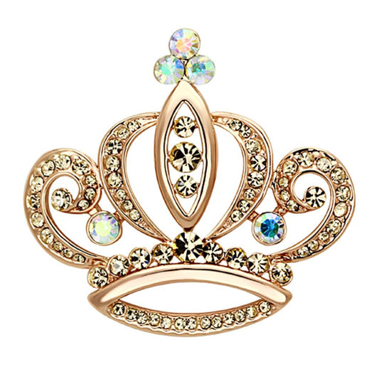 LO2871 - Flash Rose Gold White Metal Brooches with Top Grade Crystal in Multi Color-0