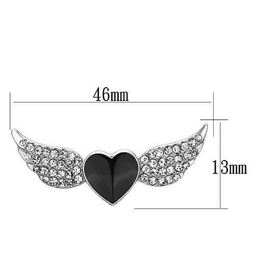 LO2908 - Imitation Rhodium White Metal Brooches with Top Grade Crystal in Clear-1