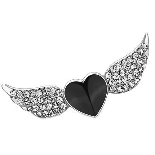 LO2908 - Imitation Rhodium White Metal Brooches with Top Grade Crystal in Clear-0