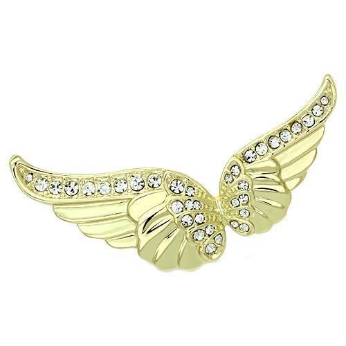 LO2914 - Flash Gold White Metal Brooches with Top Grade Crystal in Clear-0