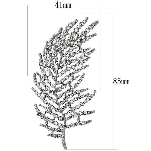 LO2920 - Flash Rose Gold White Metal Brooches with Top Grade Crystal in Clear-1