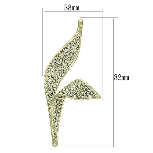LO2935 - Flash Gold White Metal Brooches with Top Grade Crystal in Clear-1