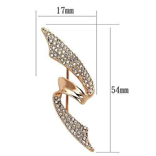 LO2941 - Flash Rose Gold White Metal Brooches with Top Grade Crystal in Clear-1
