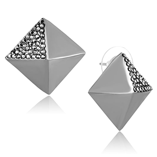 LO3283 - Ruthenium Brass Earrings with Top Grade Crystal in Hematite-0