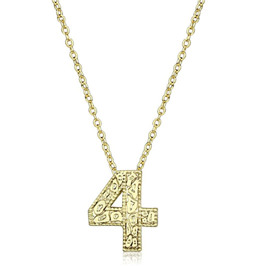 LO3462 - Flash Gold Brass Chain Pendant with Top Grade Crystal in Clear-0