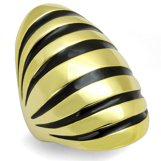 LO3904 - Gold Brass Ring with Epoxy in Jet-0