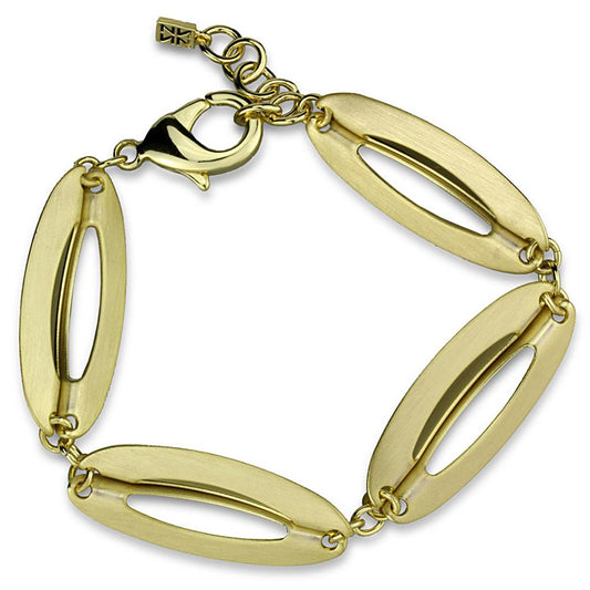 LO3941 - Gold & Brush Brass Bracelet with No Stone-0