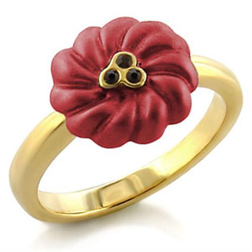 LO517 - Gold White Metal Ring with Top Grade Crystal in Siam-0