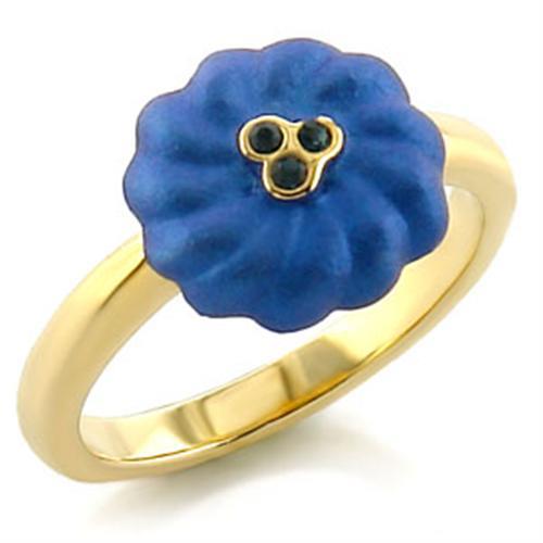 LO528 - Gold White Metal Ring with Top Grade Crystal in Montana-0