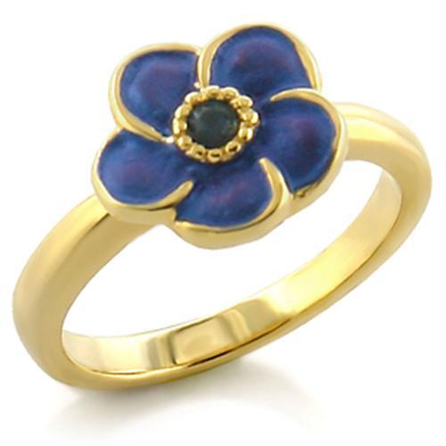 LO545 - Gold White Metal Ring with Top Grade Crystal in Montana-0