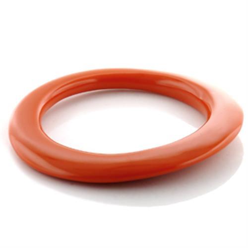 LO750 - Plastic Bangle with Synthetic Synthetic Stone in Orange-0