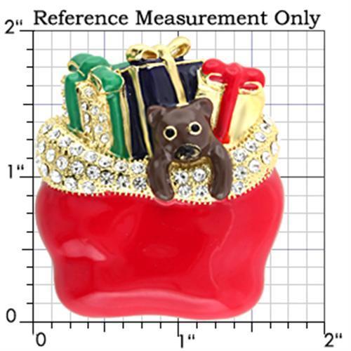 LO838 - Gold White Metal Brooches with Top Grade Crystal in Clear-1