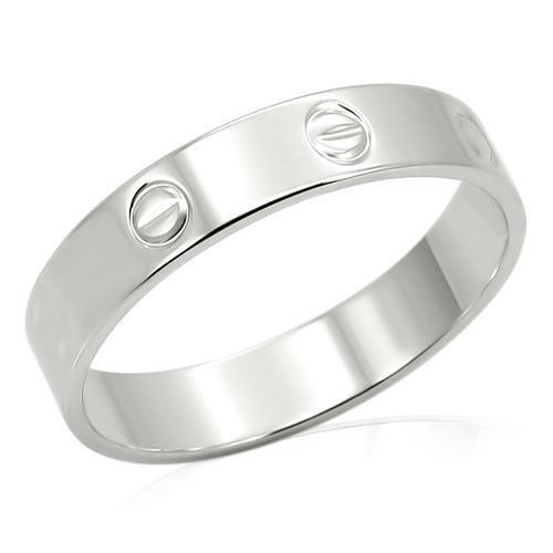 LO992 - Imitation Rhodium Brass Ring with No Stone-0