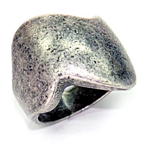 LOA055 - Ruthenium Brass Ring with No Stone-0