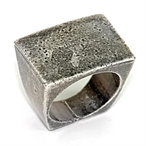 LOA057 - Ruthenium Brass Ring with No Stone-0
