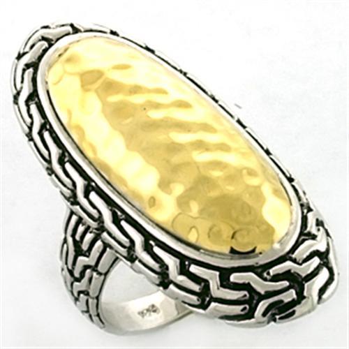 LOA652 - Gold+Rhodium 925 Sterling Silver Ring with No Stone-0