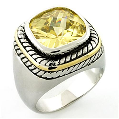 LOA668 - Rhodium Brass Ring with AAA Grade CZ in Citrine-0