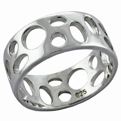 LOAS1026 - High-Polished 925 Sterling Silver Ring with No Stone-0