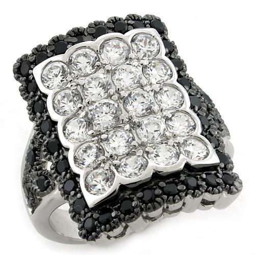 LOAS1106 - Special Color 925 Sterling Silver Ring with AAA Grade CZ in Multi Color-0