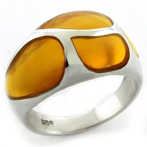 LOAS1175 - High-Polished 925 Sterling Silver Ring with AAA Grade CZ in Clear-0