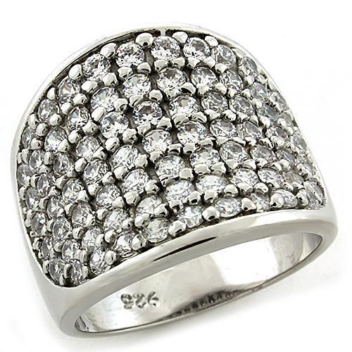 LOAS1184 - Rhodium 925 Sterling Silver Ring with AAA Grade CZ in Amethyst-0