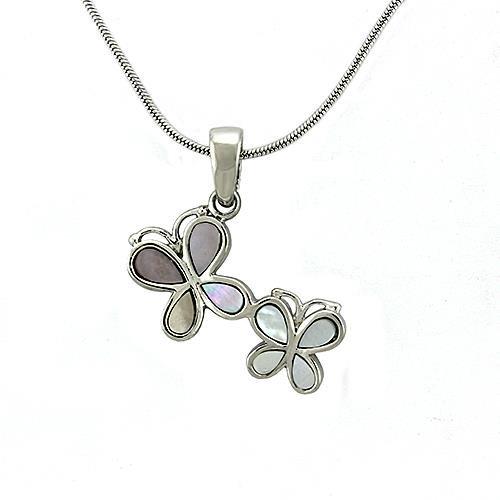 LOAS1328 - Rhodium 925 Sterling Silver Chain Pendant with Precious Stone Conch in Multi Color-0