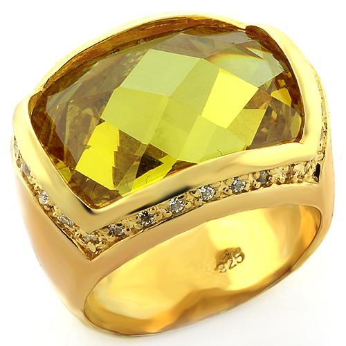 LOAS819 - Gold 925 Sterling Silver Ring with AAA Grade CZ in Topaz-0