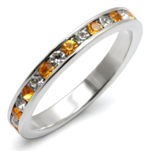 LOAS914 - High-Polished 925 Sterling Silver Ring with Top Grade Crystal in Topaz-0