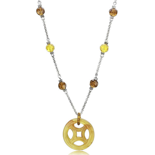 LOS027 - Silver 925 Sterling Silver Necklace with Synthetic Jade in Multi Color-0