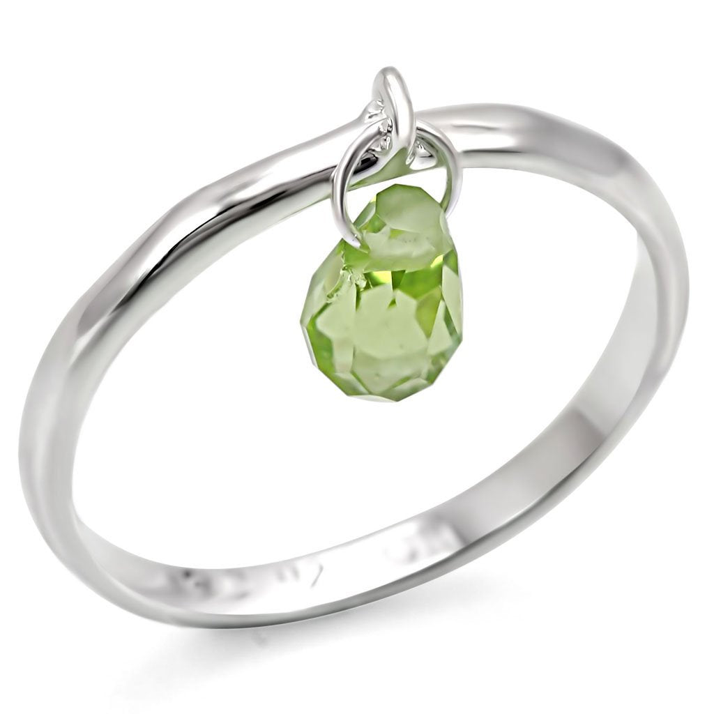 LOS321 - Silver 925 Sterling Silver Ring with Genuine Stone in Peridot-0