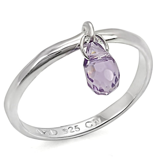 LOS325 - Silver 925 Sterling Silver Ring with Genuine Stone in Amethyst-0