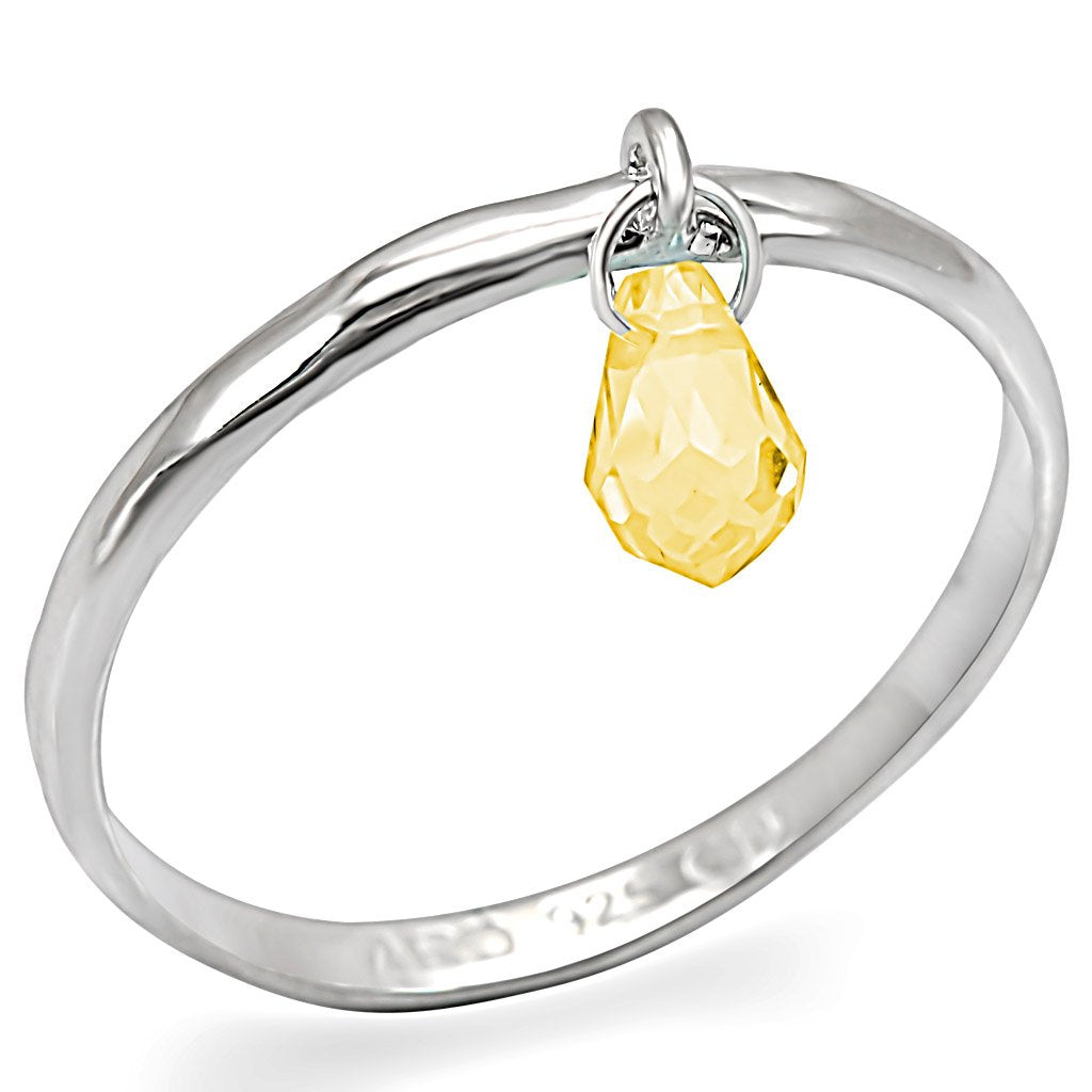 LOS332 - Silver 925 Sterling Silver Ring with Genuine Stone in Topaz-0