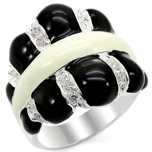 LOS364 - Silver 925 Sterling Silver Ring with AAA Grade CZ in Clear-0