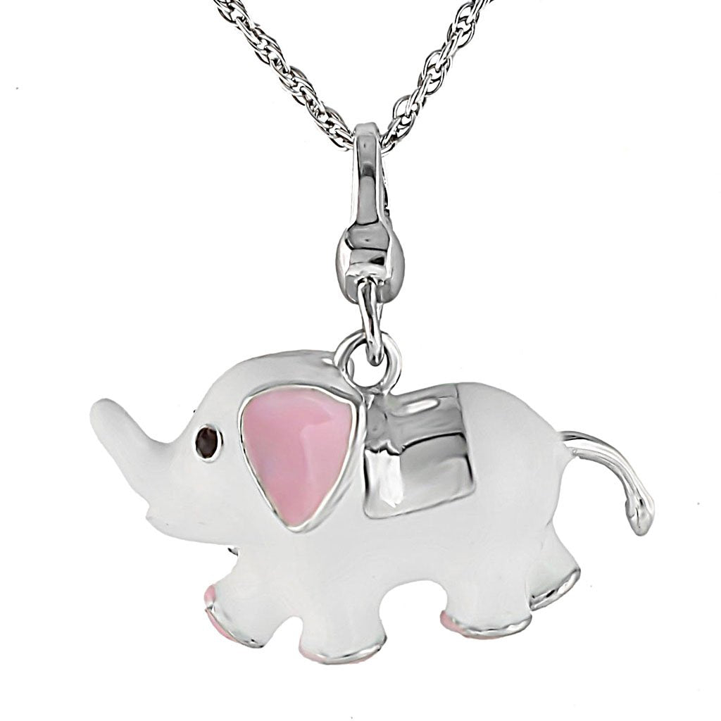 LOS421 - Silver 925 Sterling Silver Chain Pendant with Top Grade Crystal in Siam-0