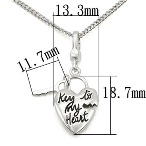 LOS430 - Silver 925 Sterling Silver Chain Pendant with No Stone-1