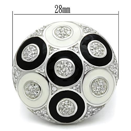 LOS541 - Silver 925 Sterling Silver Ring with AAA Grade CZ in Clear-1