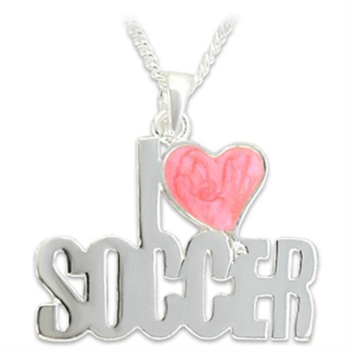 OT016 - Silver Brass Pendant with Epoxy in Rose-0