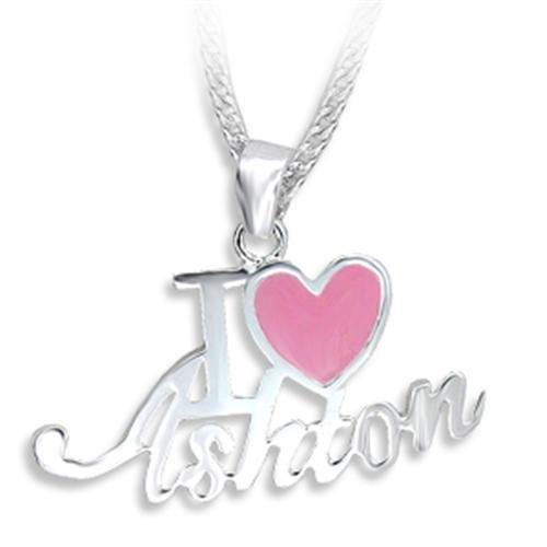 OT201 - High-Polished Brass Chain Pendant with Epoxy in Light Rose-0