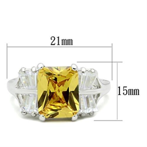 SS012 - Silver 925 Sterling Silver Ring with AAA Grade CZ in Topaz-1