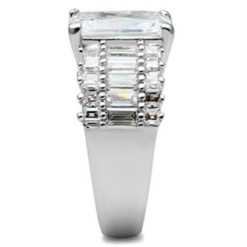 SS023 - Silver 925 Sterling Silver Ring with AAA Grade CZ in Clear-3