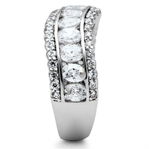 SS029 - Silver 925 Sterling Silver Ring with AAA Grade CZ in Clear-3