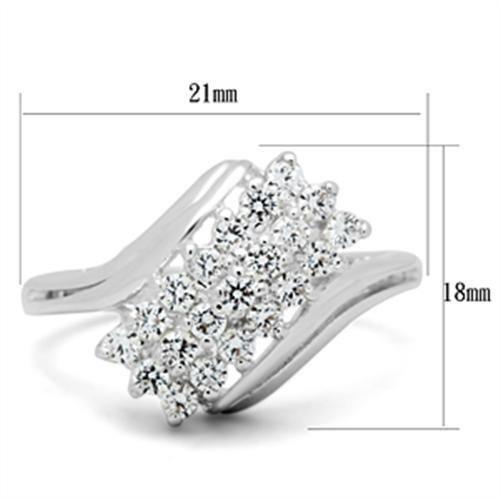 SS038 - Silver 925 Sterling Silver Ring with AAA Grade CZ in Clear-1