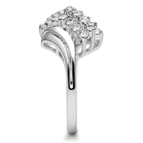 SS038 - Silver 925 Sterling Silver Ring with AAA Grade CZ in Clear-3