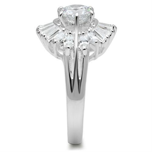 SS039 - Silver 925 Sterling Silver Ring with AAA Grade CZ in Clear-3