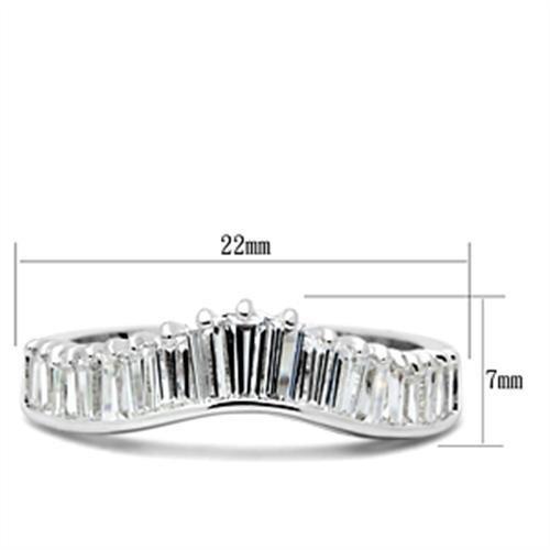 SS044 - Silver 925 Sterling Silver Ring with AAA Grade CZ in Clear-1